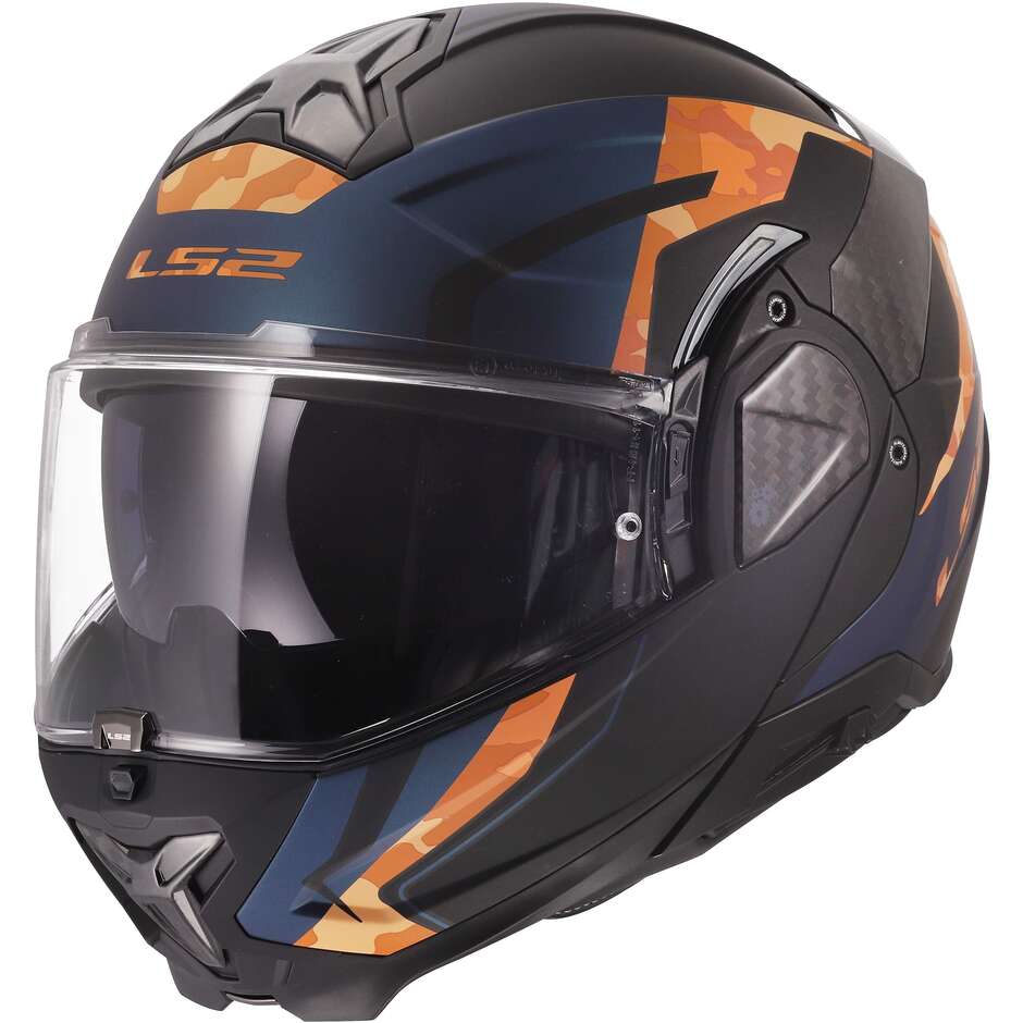 Casque de moto modulaire LS2 FF910 ADVANT II GLIDE P/J Noir Orange