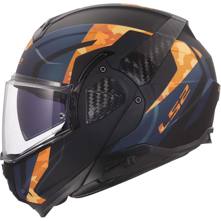 Casque de moto modulaire LS2 FF910 ADVANT II GLIDE P/J Noir Orange