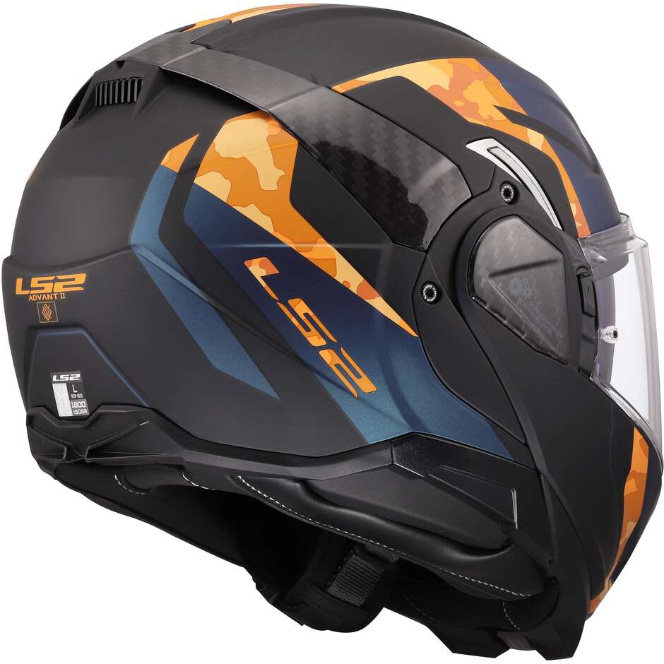 Casque de moto modulaire LS2 FF910 ADVANT II GLIDE P/J Noir Orange