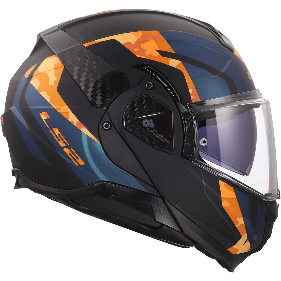 Casque de moto modulaire LS2 FF910 ADVANT II GLIDE P/J Noir Orange