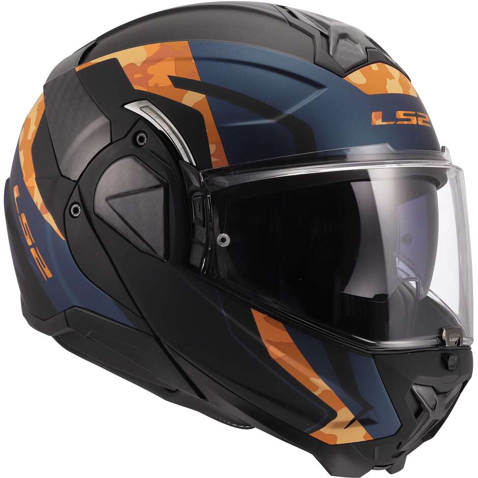 Casque de moto modulaire LS2 FF910 ADVANT II GLIDE P/J Noir Orange
