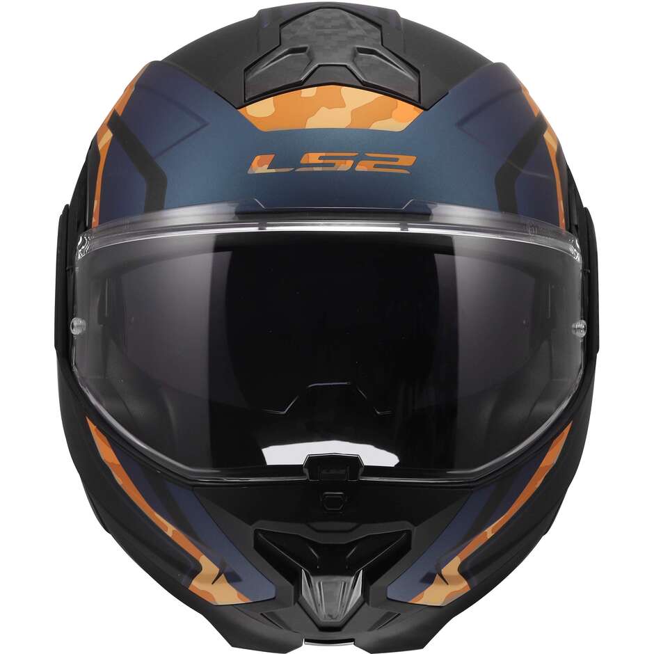 Casque de moto modulaire LS2 FF910 ADVANT II GLIDE P/J Noir Orange