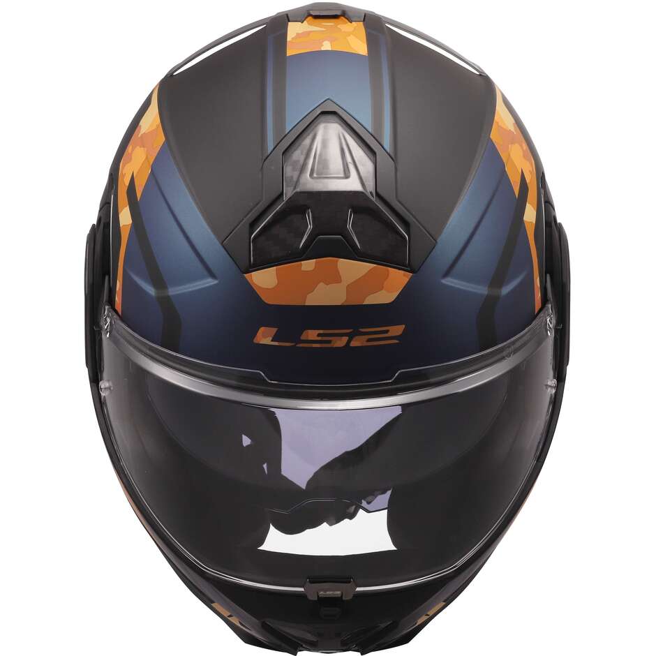 Casque de moto modulaire LS2 FF910 ADVANT II GLIDE P/J Noir Orange