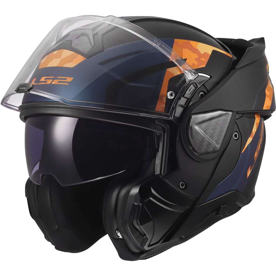 Casque de moto modulaire LS2 FF910 ADVANT II GLIDE P/J Noir Orange