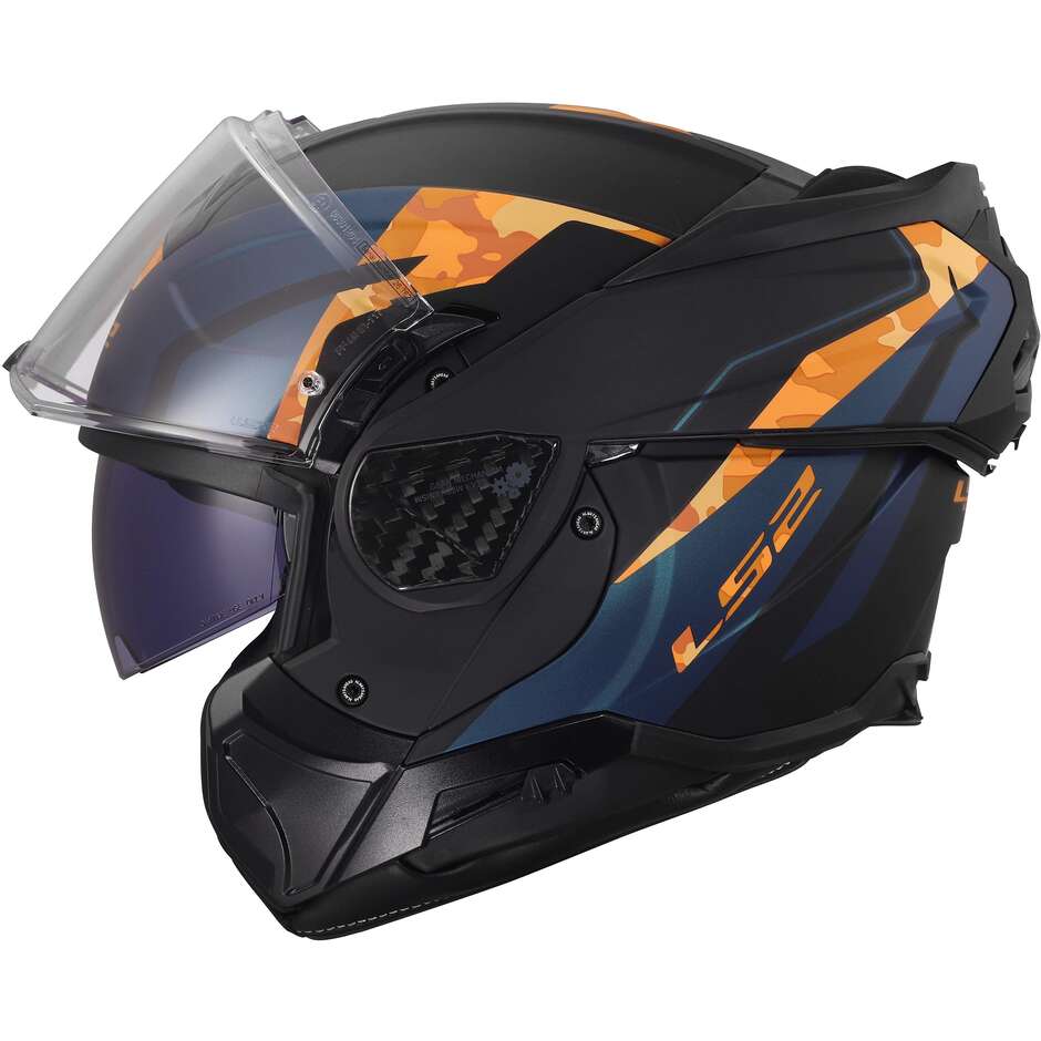 Casque de moto modulaire LS2 FF910 ADVANT II GLIDE P/J Noir Orange