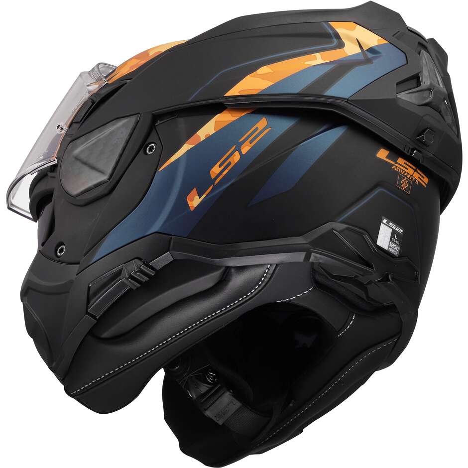 Casque de moto modulaire LS2 FF910 ADVANT II GLIDE P/J Noir Orange