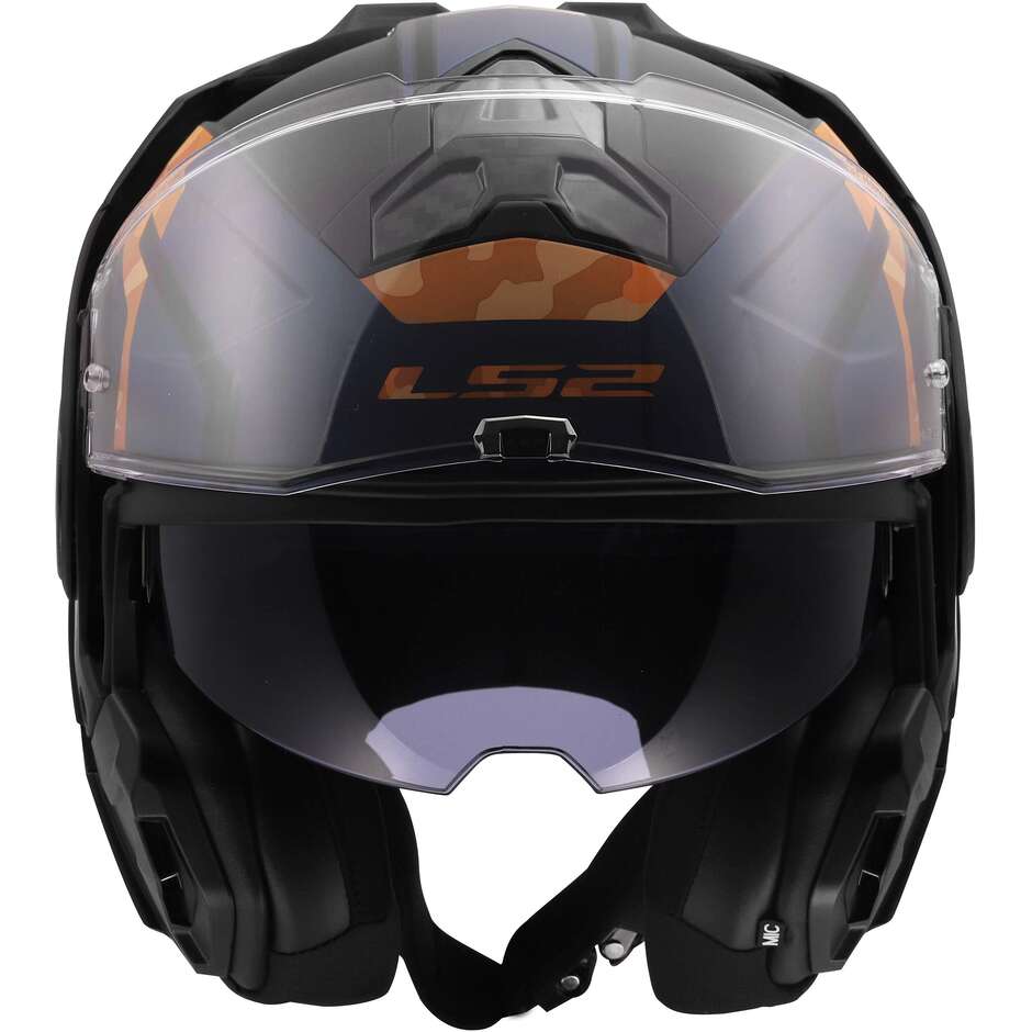 Casque de moto modulaire LS2 FF910 ADVANT II GLIDE P/J Noir Orange