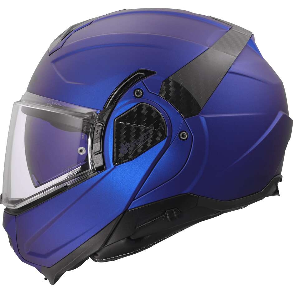 Casque de moto modulaire LS2 FF910 ADVANT II SOLID P/J bleu marine mat