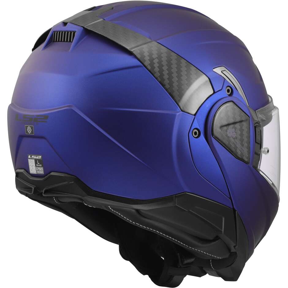 Casque de moto modulaire LS2 FF910 ADVANT II SOLID P/J bleu marine mat