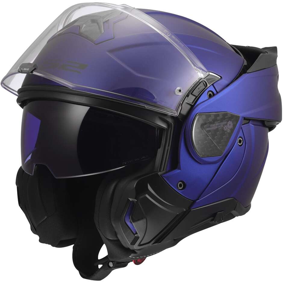 Casque de moto modulaire LS2 FF910 ADVANT II SOLID P/J bleu marine mat