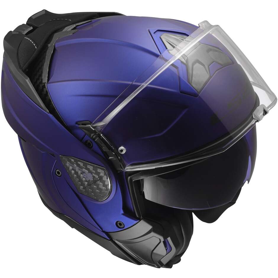 Casque de moto modulaire LS2 FF910 ADVANT II SOLID P/J bleu marine mat
