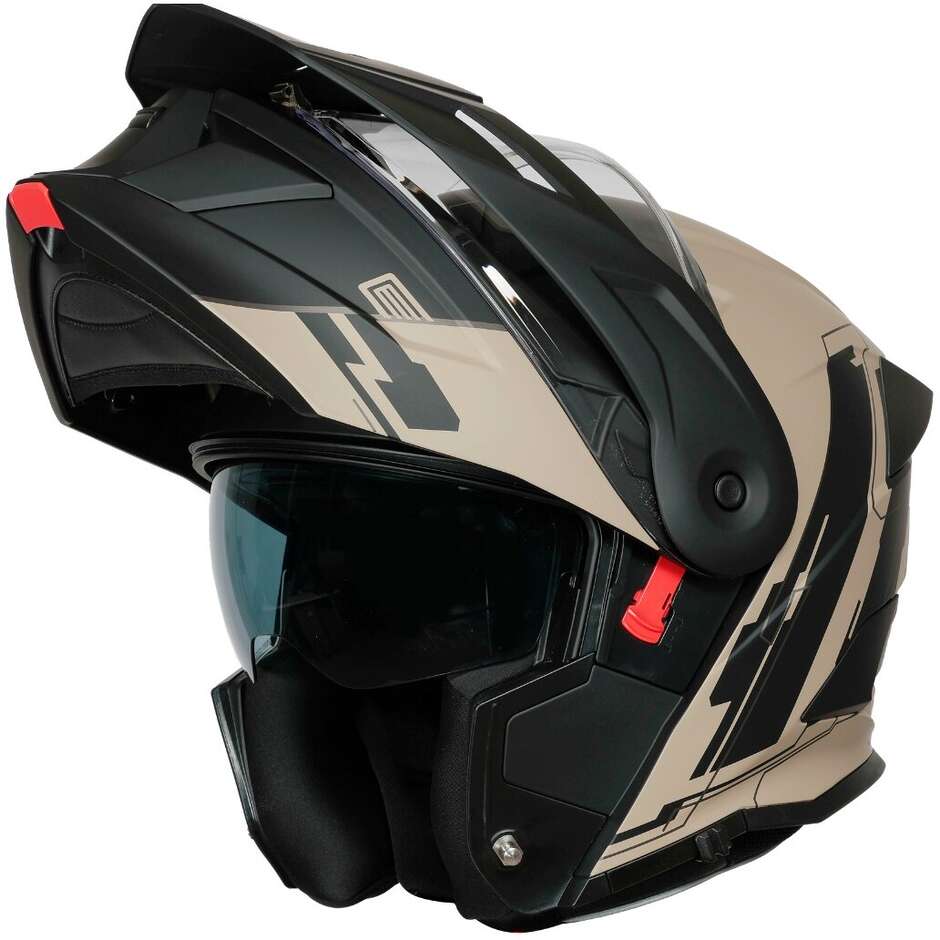 Casque de moto modulaire ORIGINE ADVENTURE CYBORG, noir sable