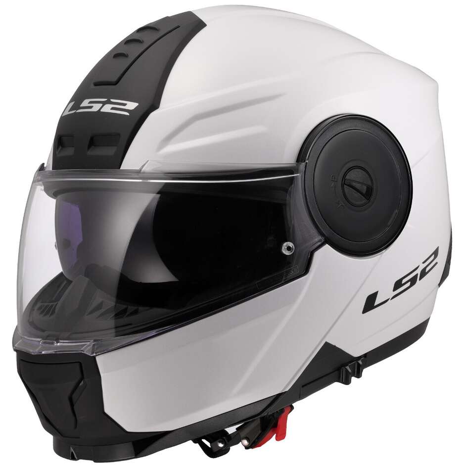 Casque de moto modulaire P/J LS2 FF902 SCOPE II SOLID Blanc brillant