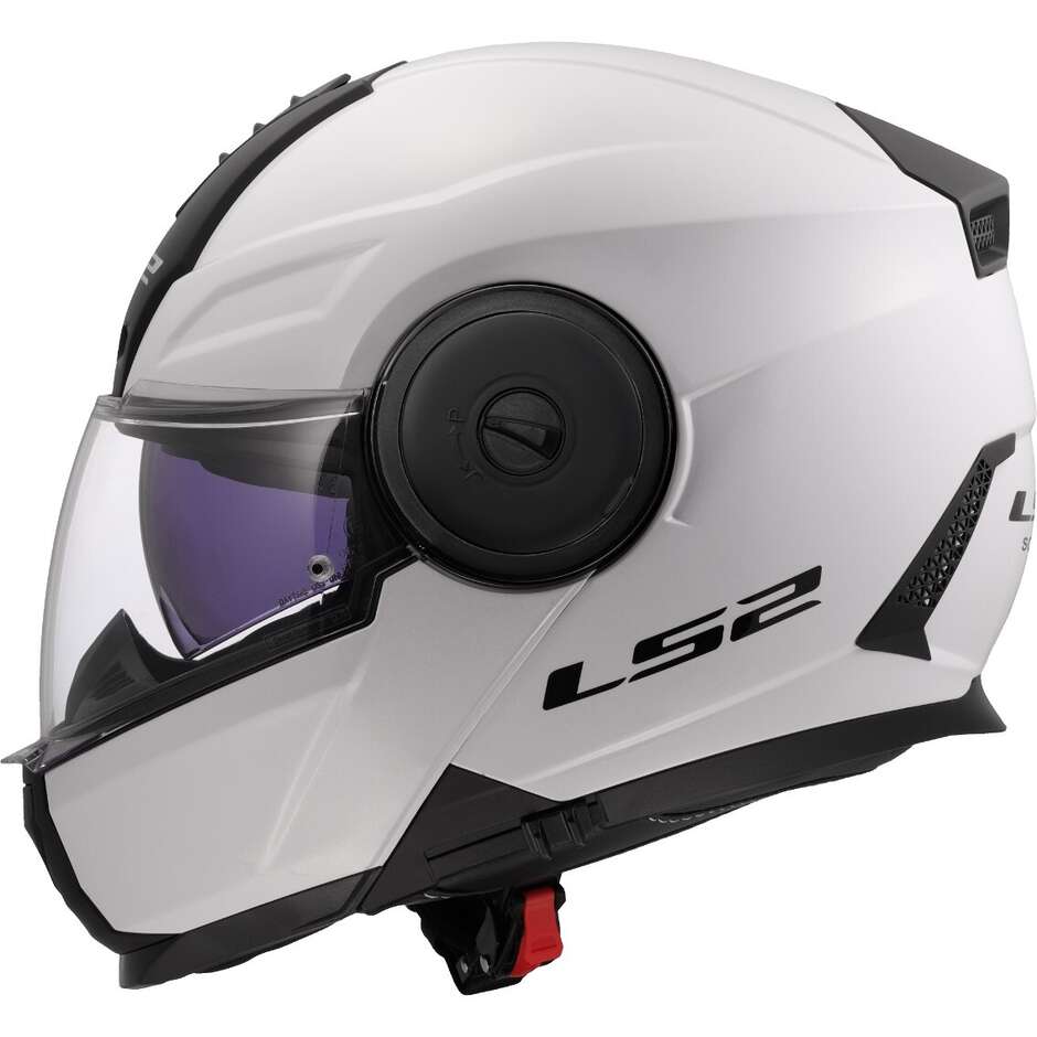Casque de moto modulaire P/J LS2 FF902 SCOPE II SOLID Blanc brillant