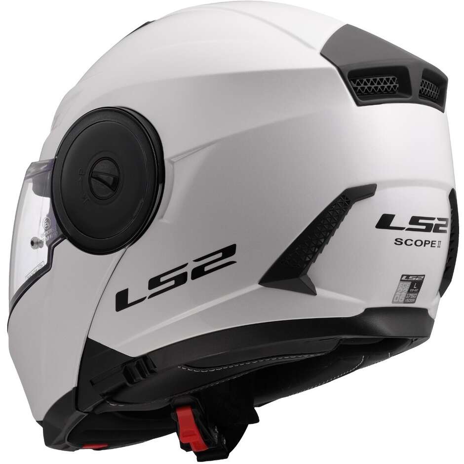 Casque de moto modulaire P/J LS2 FF902 SCOPE II SOLID Blanc brillant