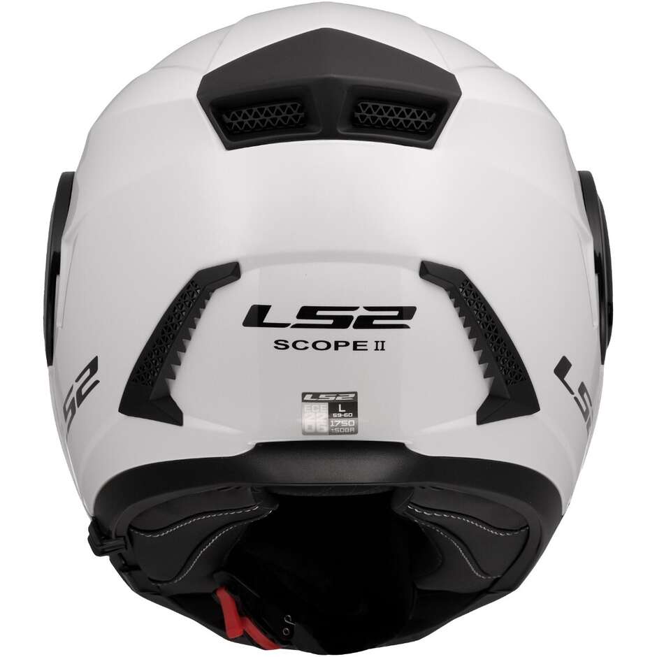 Casque de moto modulaire P/J LS2 FF902 SCOPE II SOLID Blanc brillant