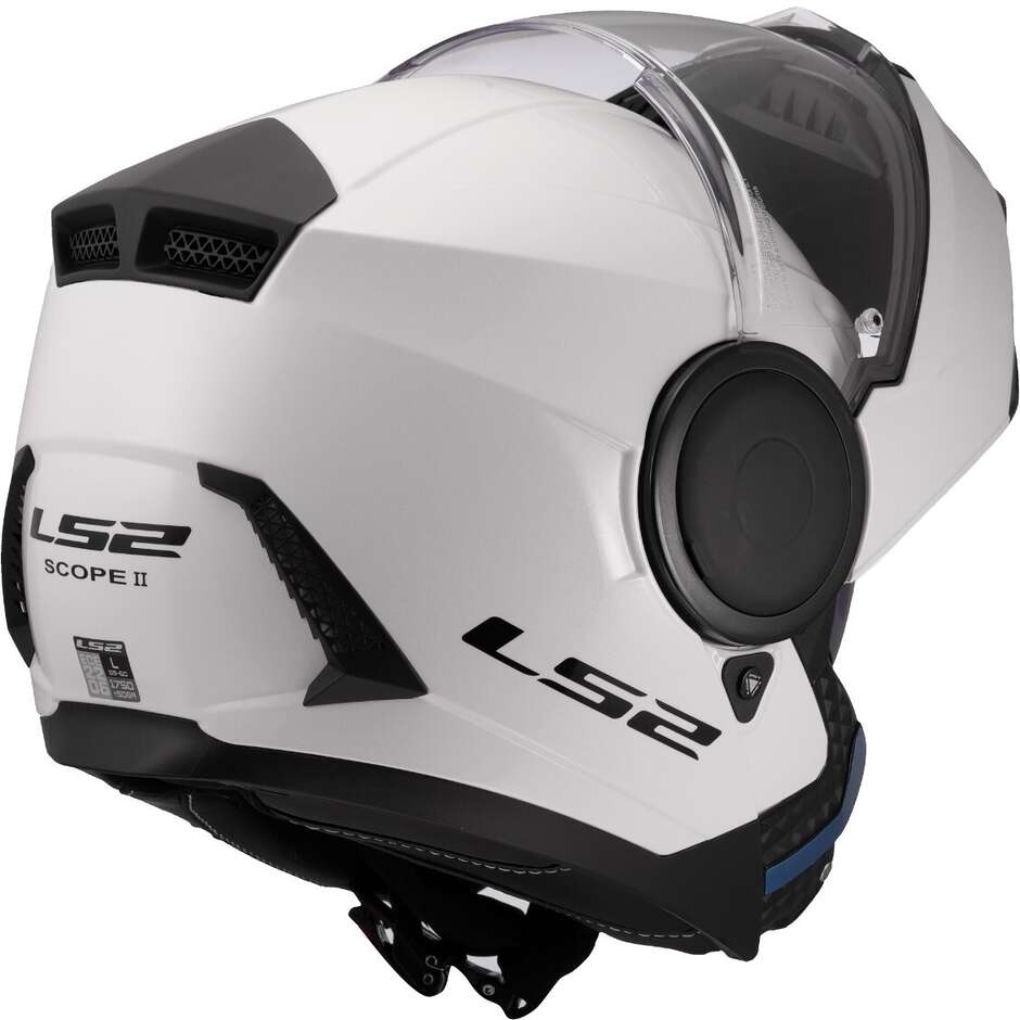 Casque de moto modulaire P/J LS2 FF902 SCOPE II SOLID Blanc brillant