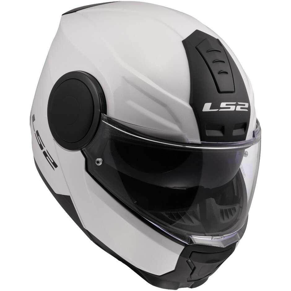Casque de moto modulaire P/J LS2 FF902 SCOPE II SOLID Blanc brillant