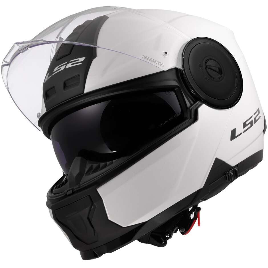 Casque de moto modulaire P/J LS2 FF902 SCOPE II SOLID Blanc brillant