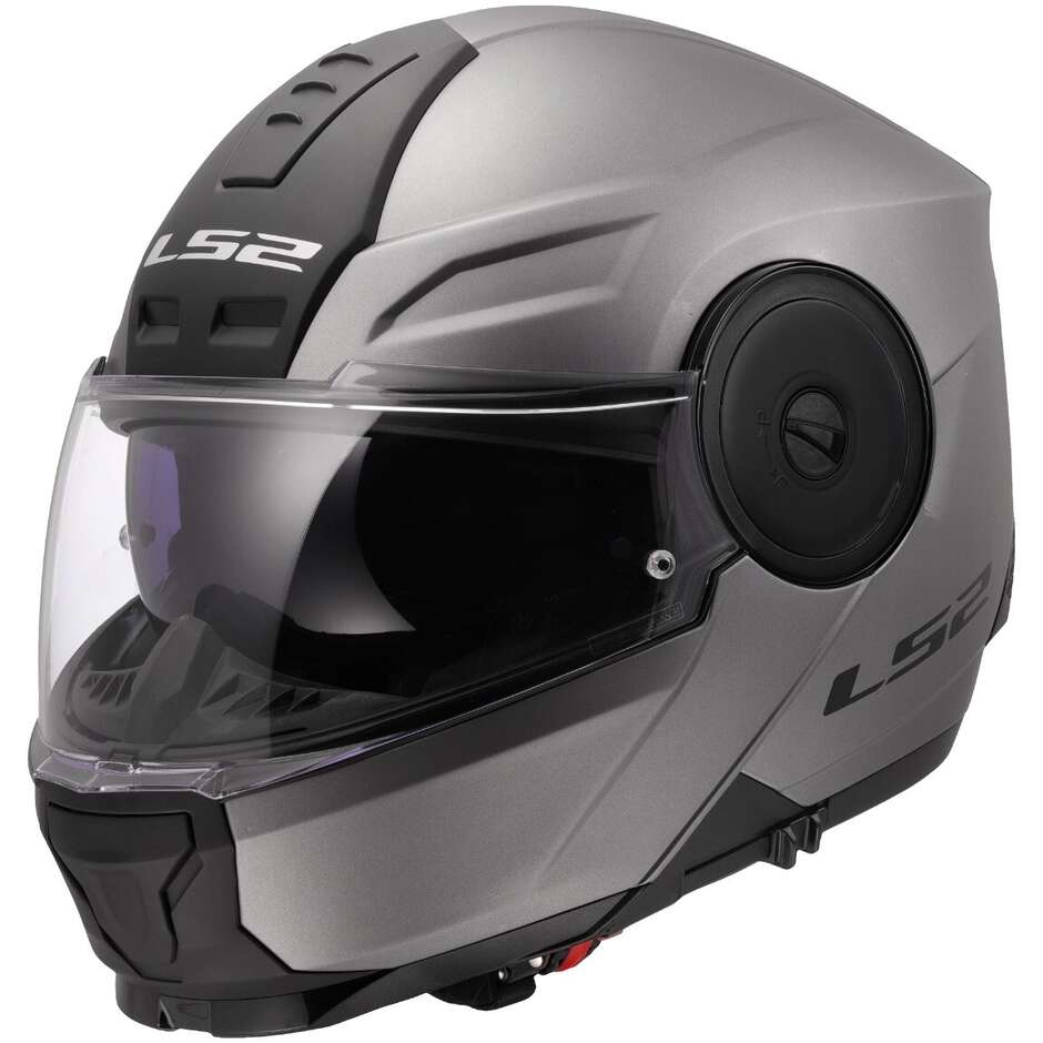 Casque de moto modulaire P/J LS2 FF902 SCOPE II SOLID Titane Mat
