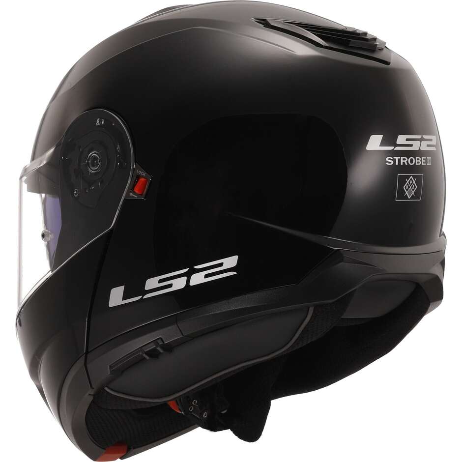 Casque de moto modulaire P/J Ls2 FF908 STROBE II Solid Glossy Black