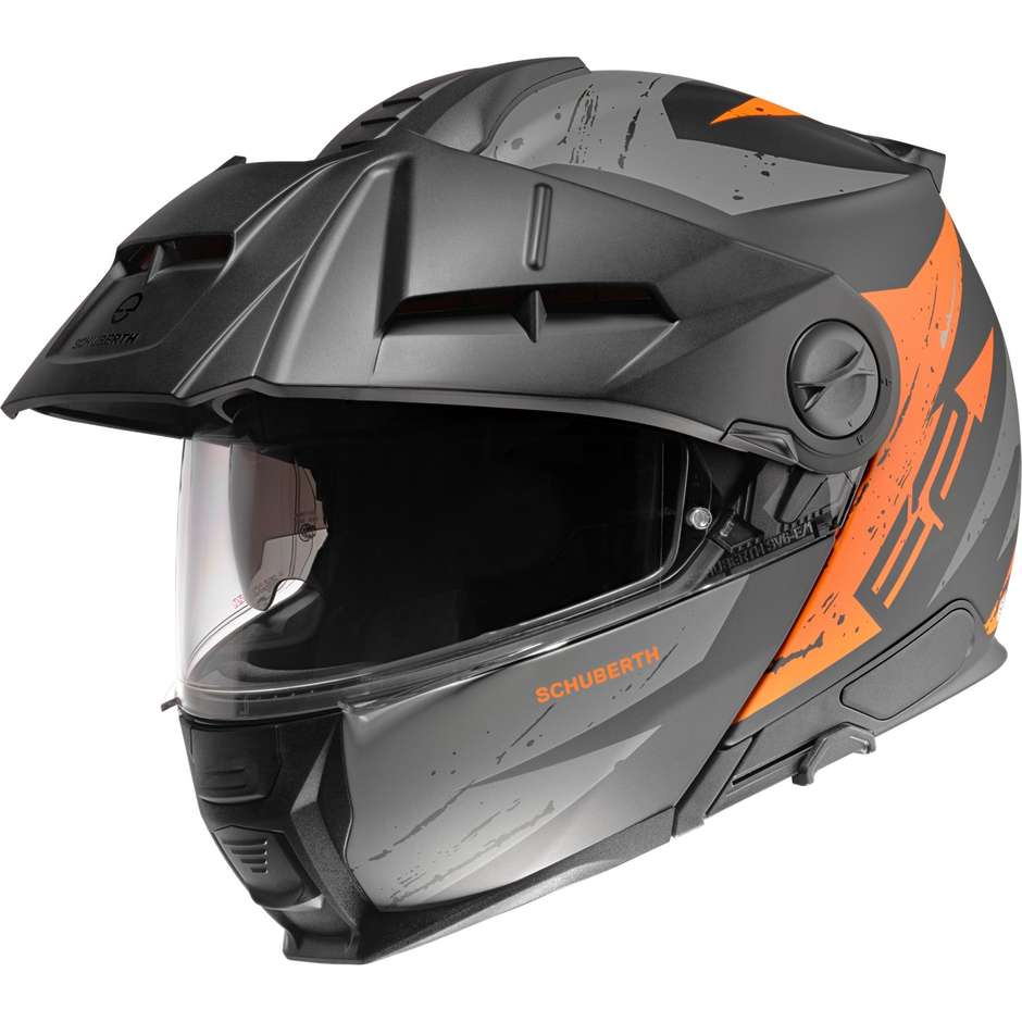Casque de moto modulaire P / J Schuberth E2 DEKOR Explorer Orange