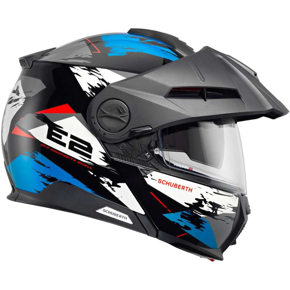 Casque de moto modulaire Schuberth E2  TRAIL P/J Bleu