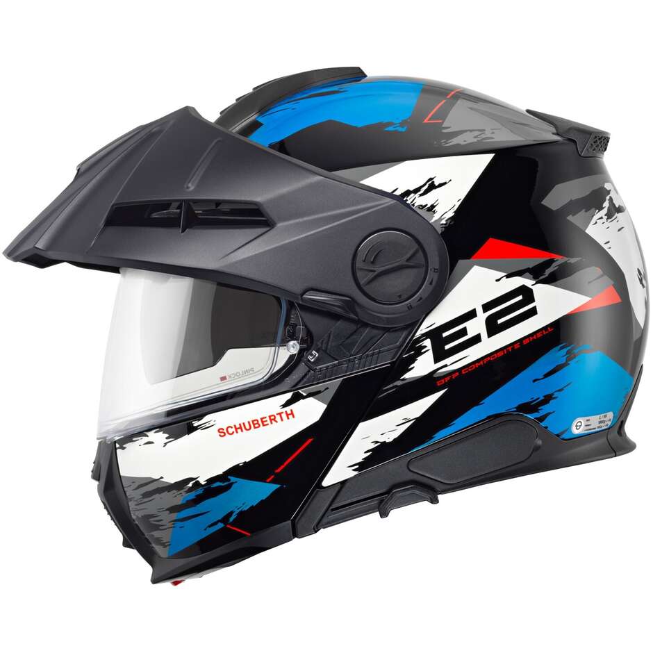 Casque de moto modulaire Schuberth E2  TRAIL P/J Bleu