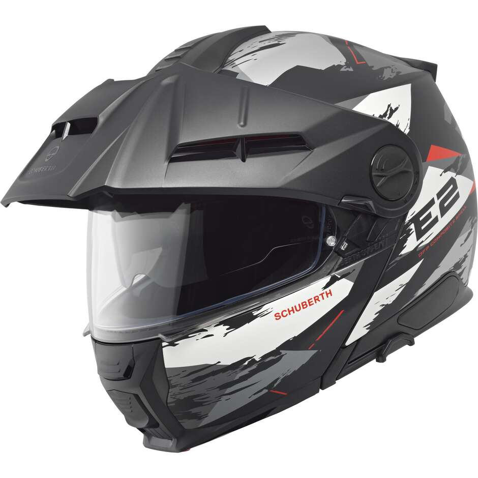 Casque de moto modulaire Schuberth E2 TRAIL P/J Gris