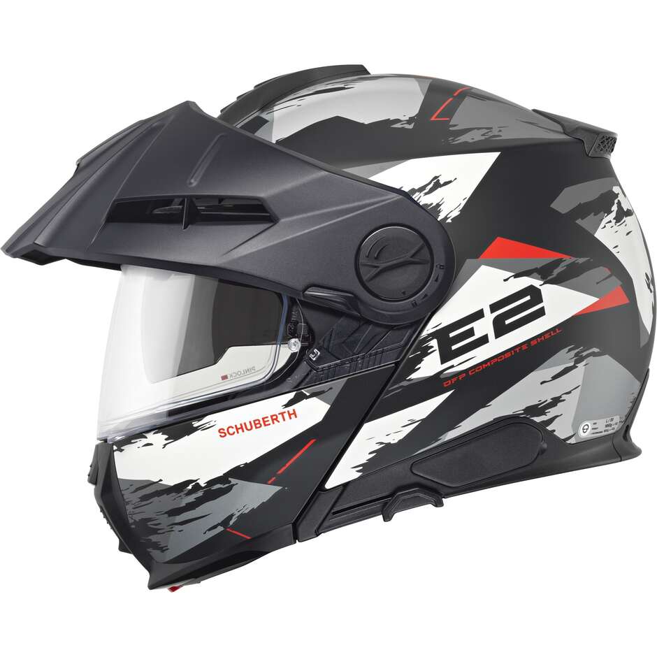 Casque de moto modulaire Schuberth E2 TRAIL P/J Gris