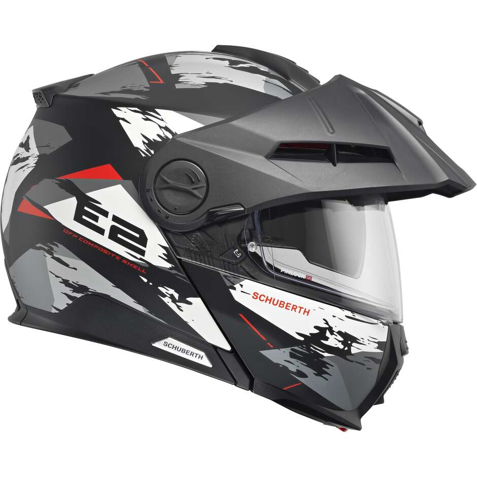 Casque de moto modulaire Schuberth E2 TRAIL P/J Gris