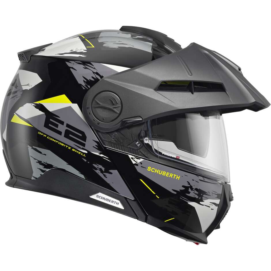 Casque de moto modulaire Schuberth E2 TRAIL P/J Jaune