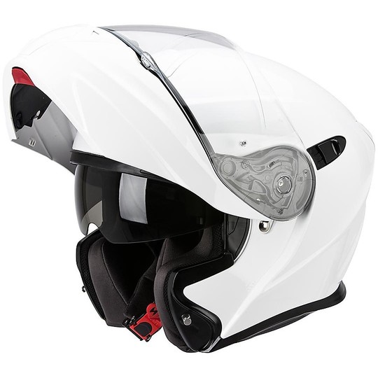 Casque de moto modulaire Scorpion Exo-920 Solid Mono White
