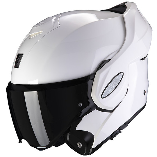 Casque de moto modulaire Scorpion EXO TECH SOLID Glossy White