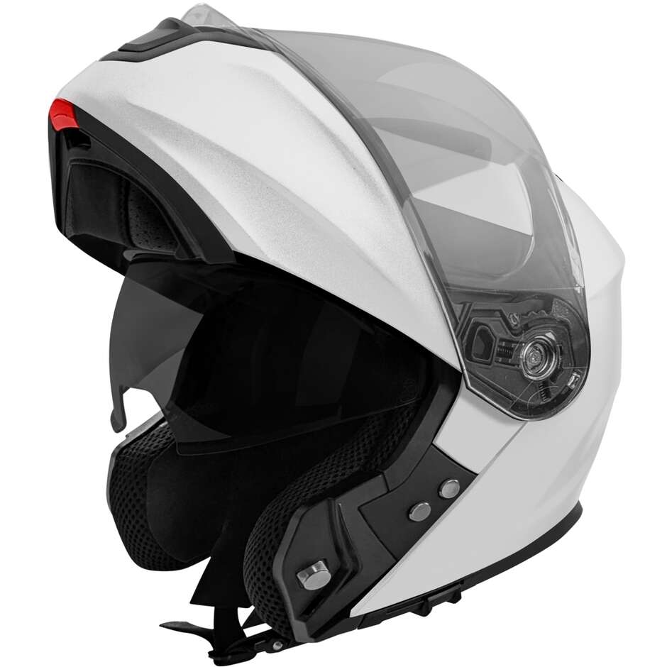 Casque de moto modulaire Stormer SPIN EVO Solid, blanc nacré