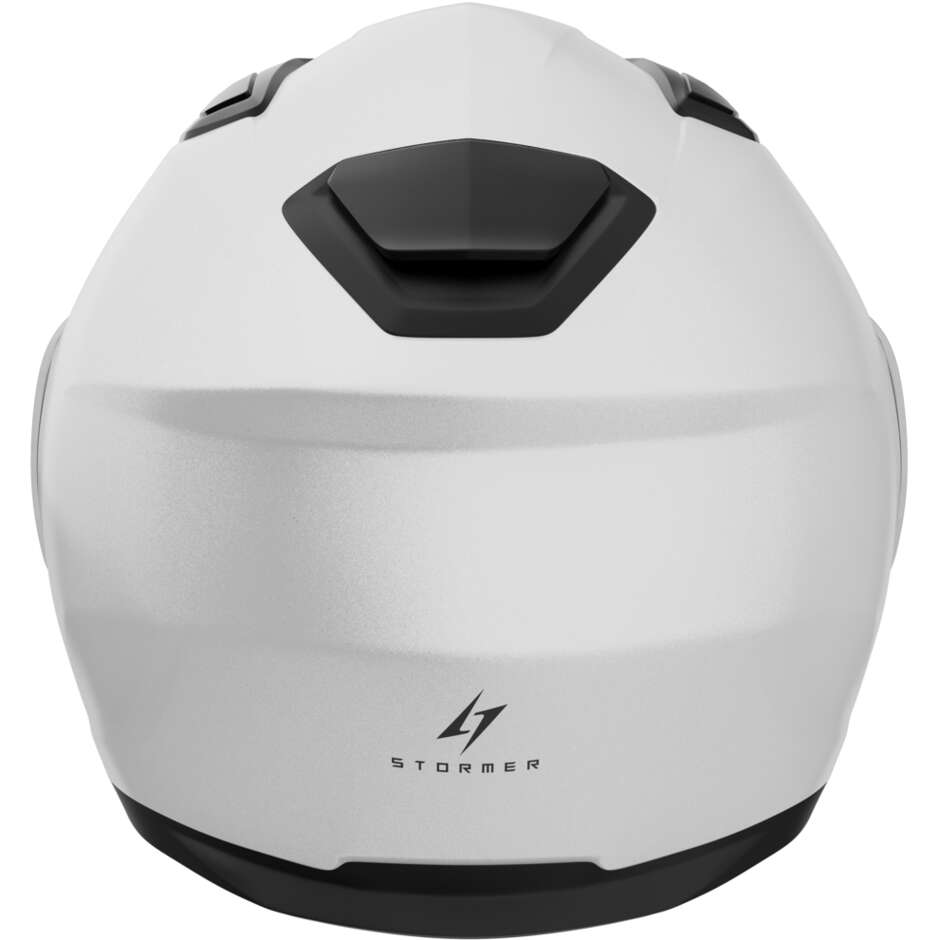 Casque de moto modulaire Stormer SPIN EVO Solid, blanc nacré