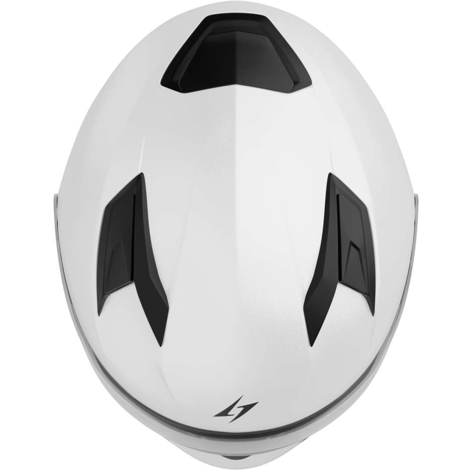 Casque de moto modulaire Stormer SPIN EVO Solid, blanc nacré