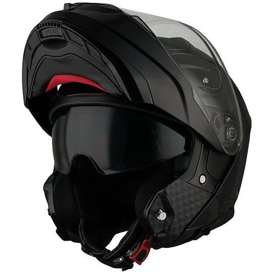Casque de moto modulaire Vemar SHARKI Solid Glossy Black