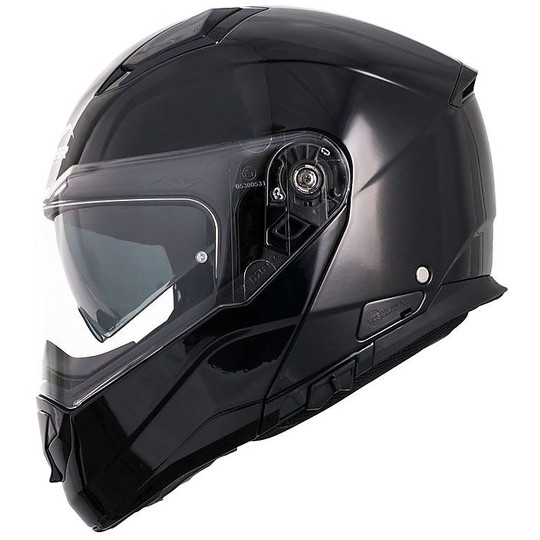 Casque de moto modulaire Vemar SHARKI Solid Glossy Black