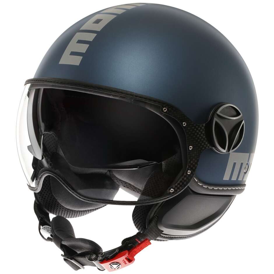 Casque de moto Momo Design FGTR EVO Mono Jet argent mat