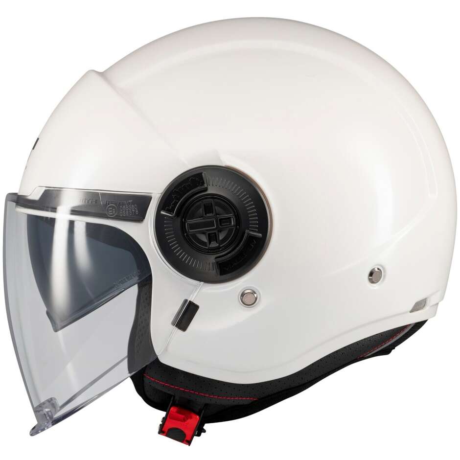 Casque de moto MT Helmets VIALE SV S PURE A0 Blanc brillant