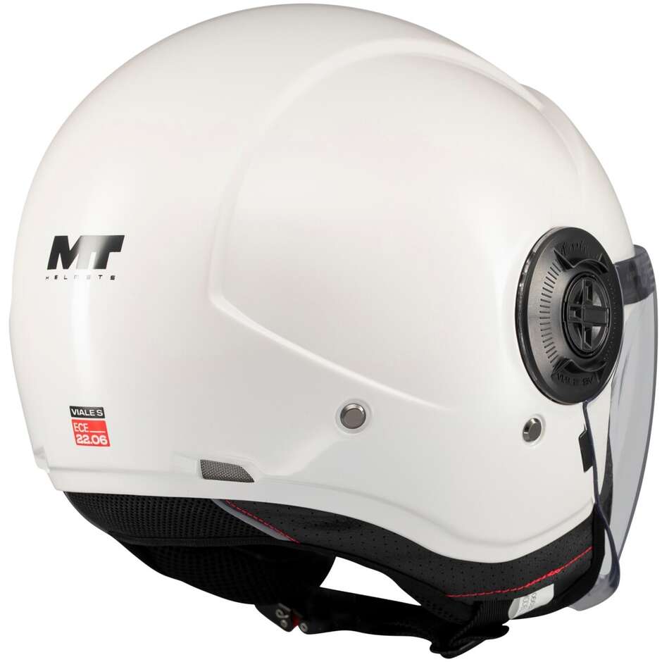 Casque de moto MT Helmets VIALE SV S PURE A0 Blanc brillant