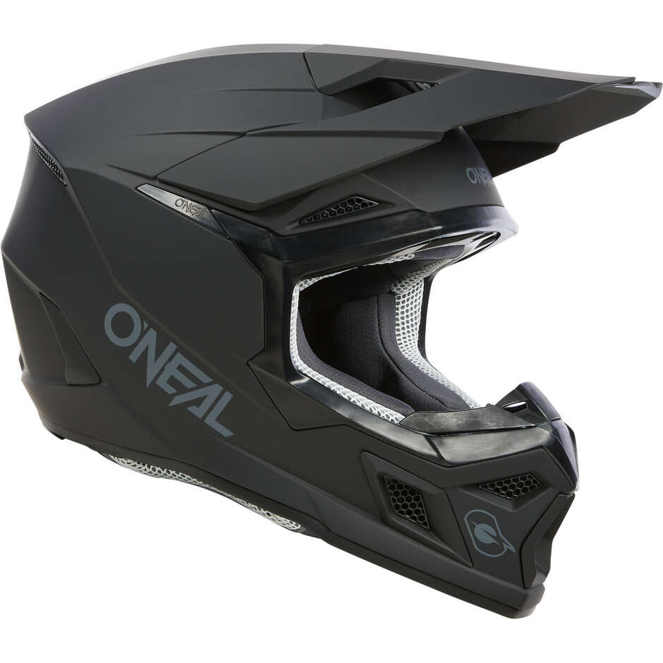 Casque de moto Oneal 3SRS Youth SOLID Enfant Cross Enduro Noir