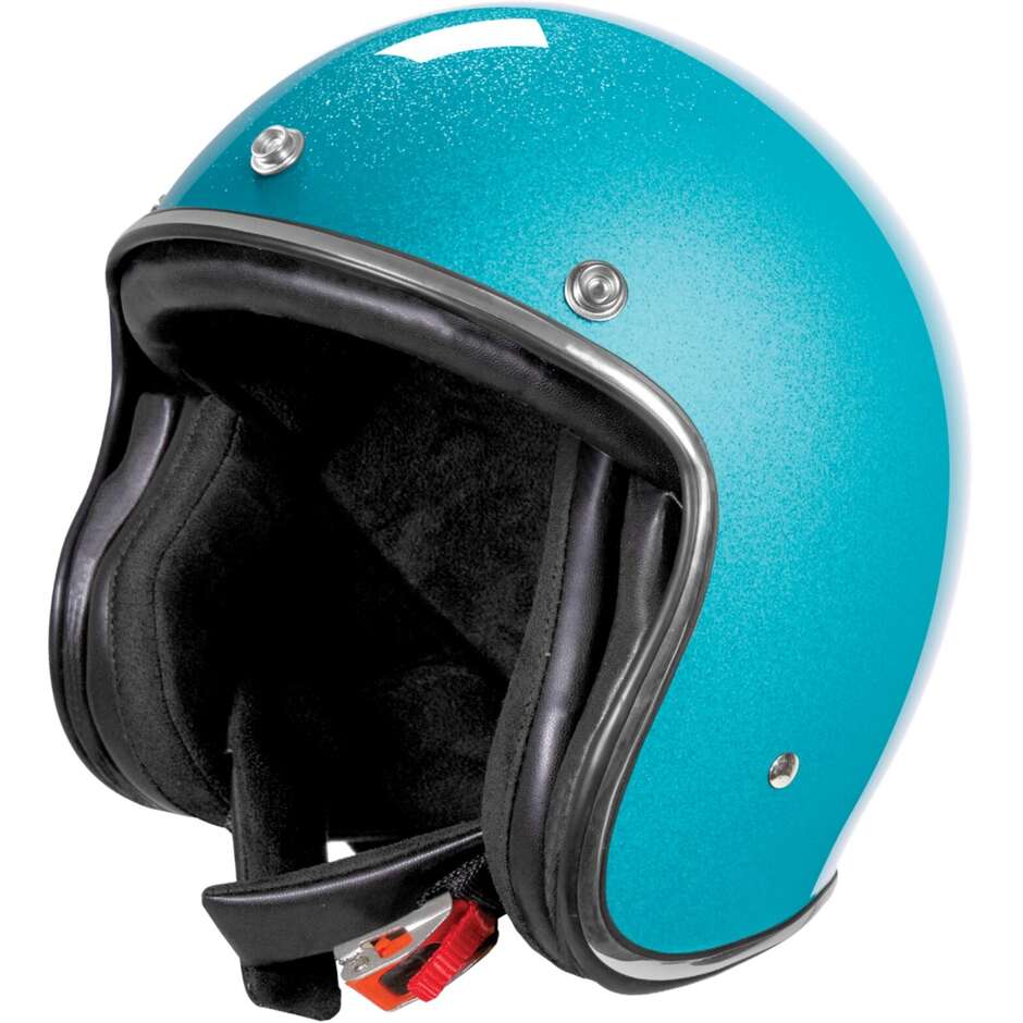 Casque de moto personnalisé Jet Stormer QUARTZ GLITTER Turquoise Glossy