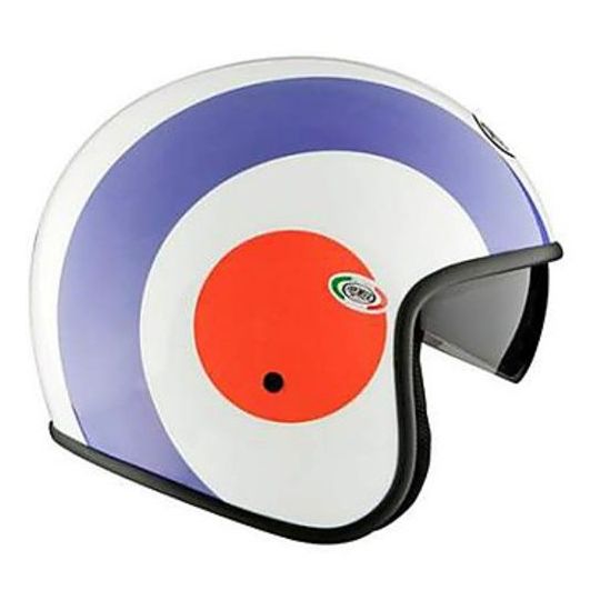 Casque moto vintage jet premier en fibre avec visière intégrée U2 Rouge  Vente en Ligne 