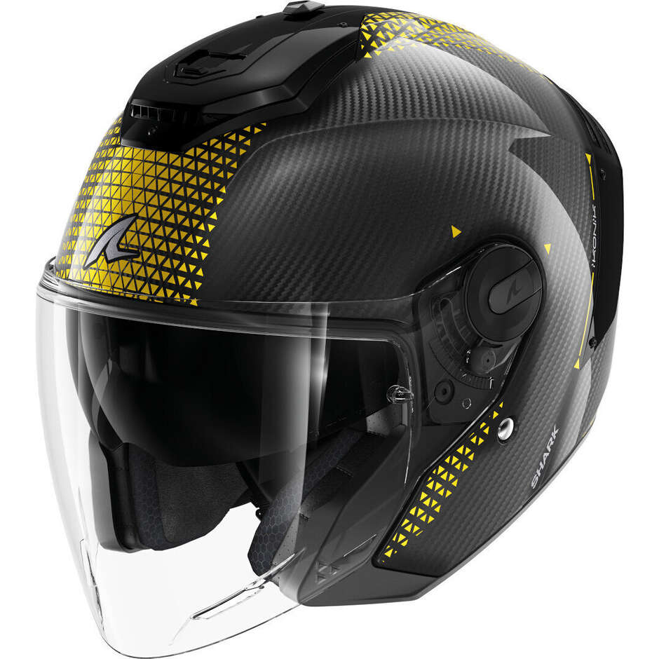 Casque de moto Shark RS JET CARBON IKONIK Carbon Gold Chrome