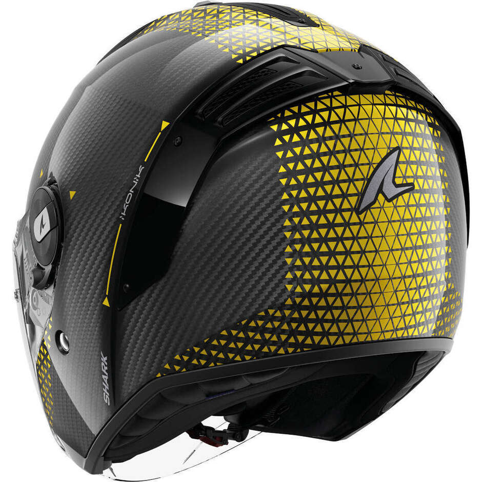 Casque de moto Shark RS JET CARBON IKONIK Carbon Gold Chrome