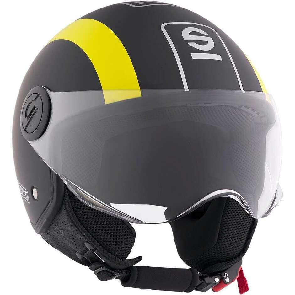 Casque de moto Sparco Riders SP601 Jet Noir mat Jaune