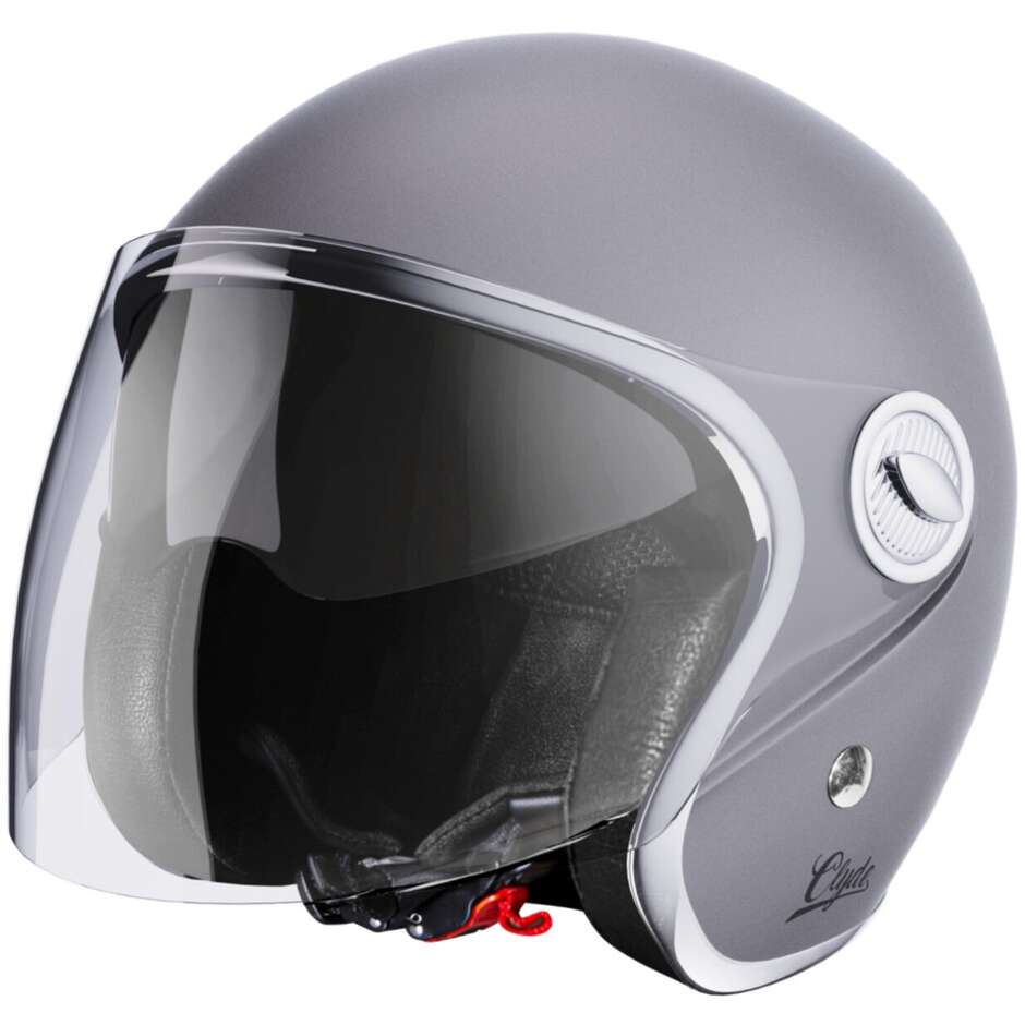Casque de moto Stormer CLYDE Solid Grey Gun Metal Vintage Jet