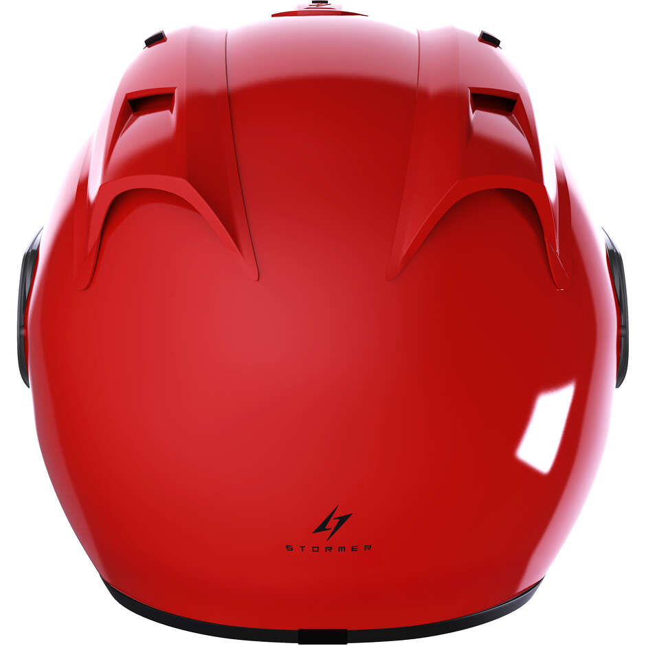 Casque de moto Stormer SUN EVO 2.0 Solid Jet, rouge perle